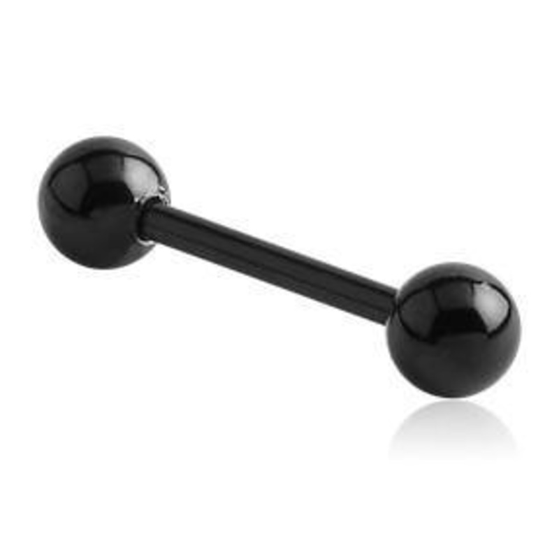 12g Black Straight Barbell 12g – 15/32″ long (12mm) – 6mm balls Black Stainless