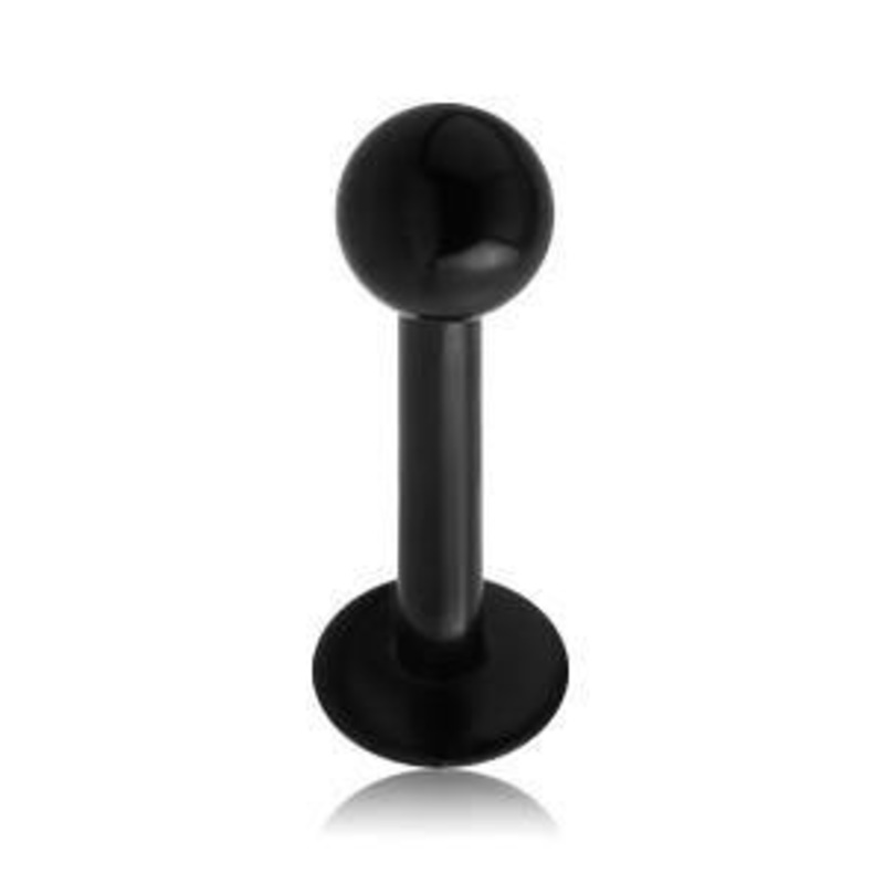 14g Black Titanium Labret 14g – 1/4″ long (6mm) – 4mm ball Black Titanium