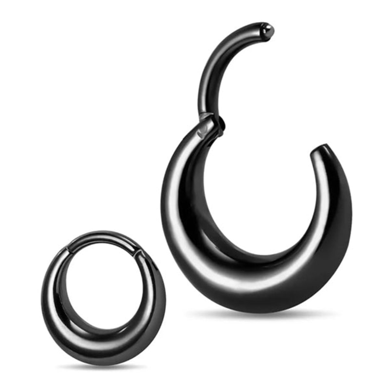 16g Black Chunky Hinged Segment Ring 16g – 5/16″ diameter (8mm) Black Stainless