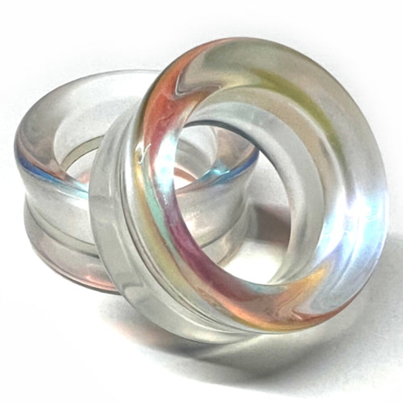 Aurora Borealis Glass Tunnels 0 gauge (8mm) Aurora Borealis