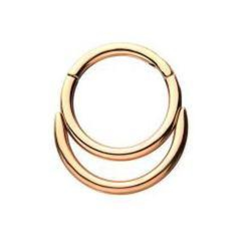 16g Double Rose Gold Hinged Segment Ring 16g – 5/16″ diameter (8mm) Rose Gold Stainless