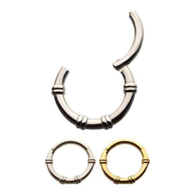 Bamboo Hinged Segment Ring 16g – 5/16″ diameter (8mm) Stainless Steel
