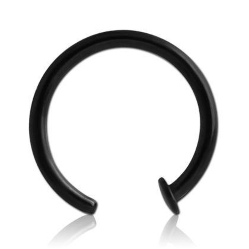 Black Nose Hoop 20g – 1/4″ diameter (6mm) Black Stainless