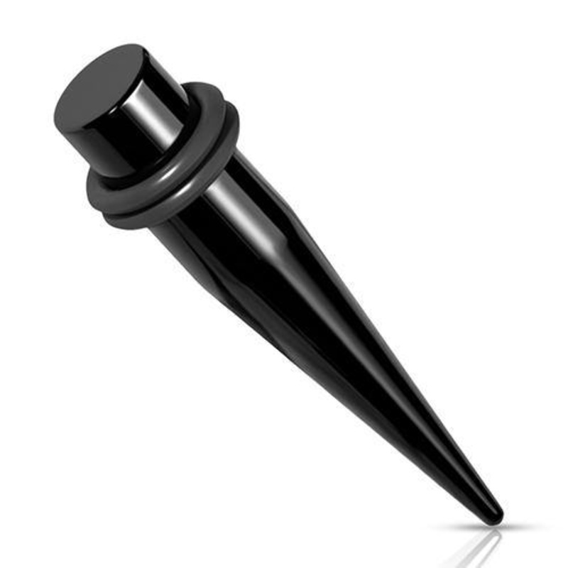 Black Steel Tapers 14 gauge (1.6mm) Black Stainless Pair