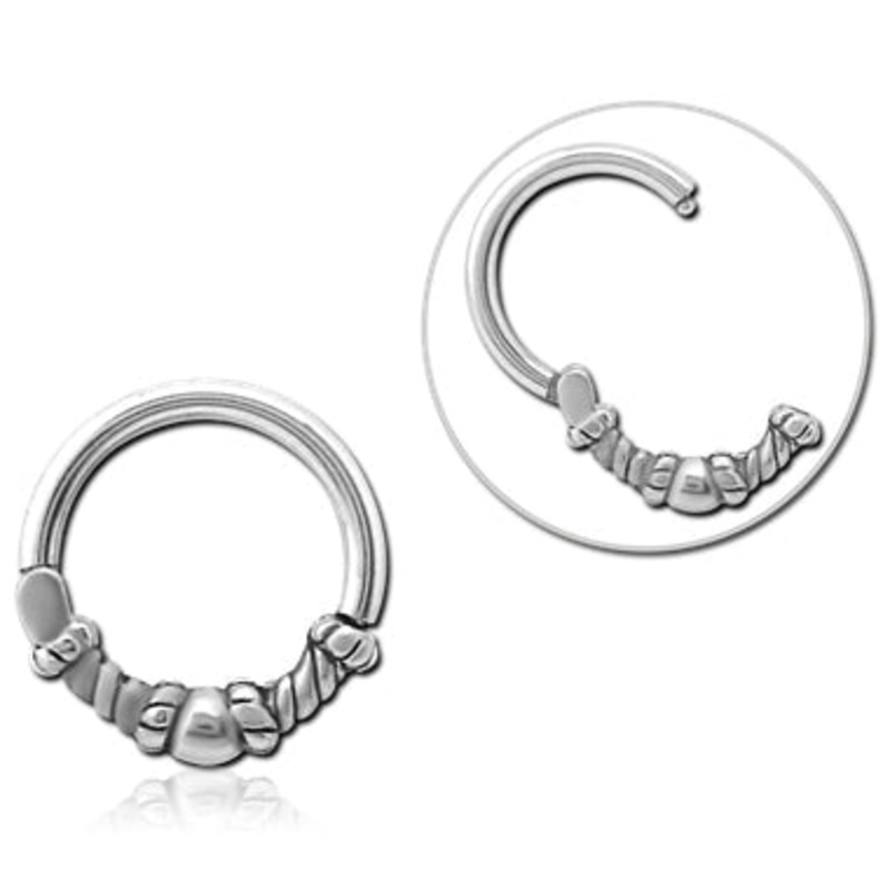 Rope & Ball Stainless Hinged Ring 16g – 5/16″ diameter (8mm) Stainless Steel