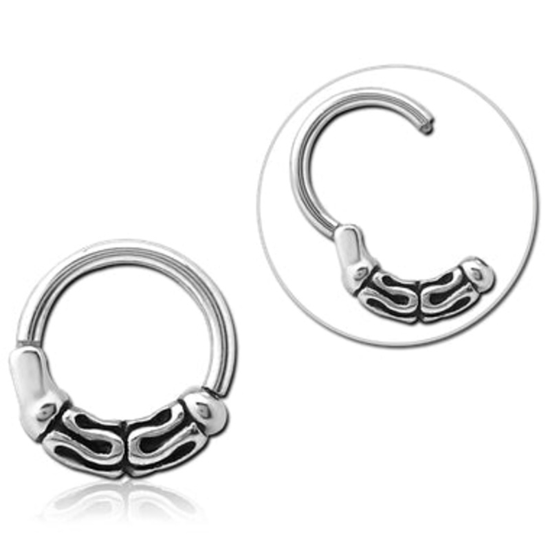 Stainless Bali Hinged Ring 16g – 5/16″ diameter (8mm) Stainless Steel