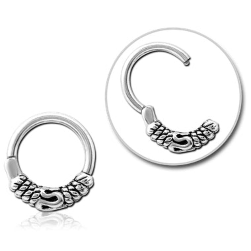Stainless Bali Rope Hinged Ring 16g – 5/16″ diameter (8mm) Stainless Steel