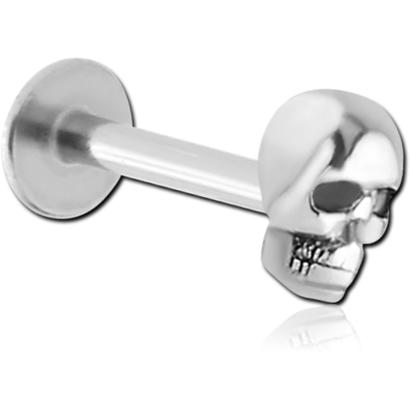 16g Skull Stainless Labret 16g – 5/16″ long (8mm) Stainless Steel