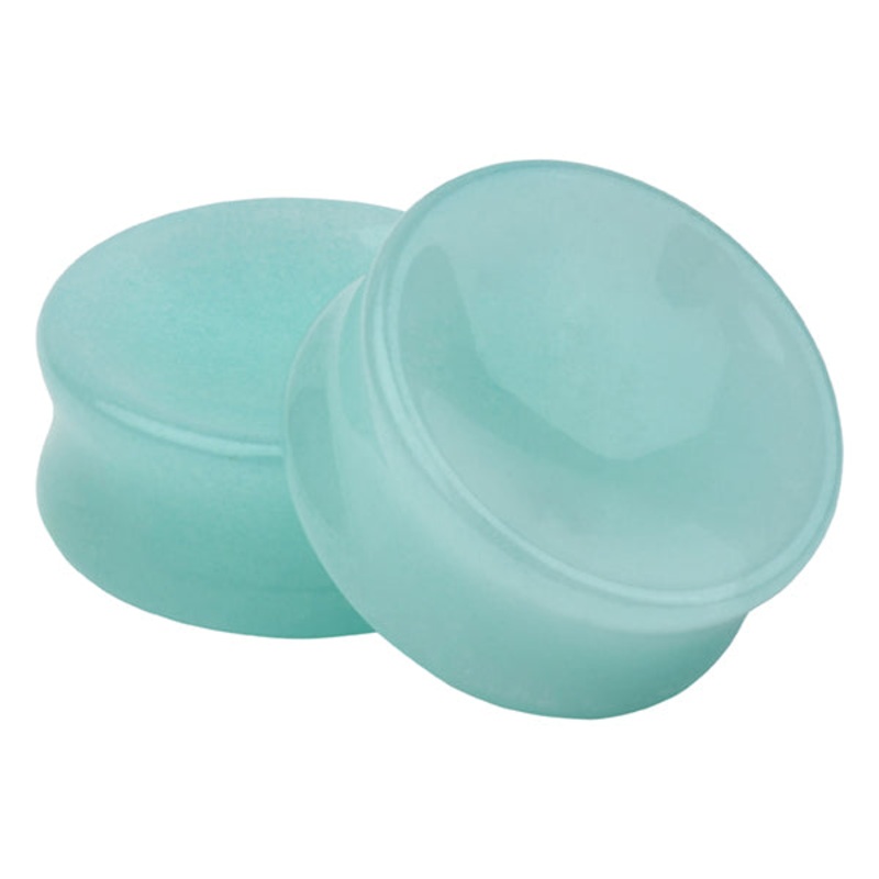 Amazonite Concave Plugs 2 gauge (6mm) Amazonite Pair