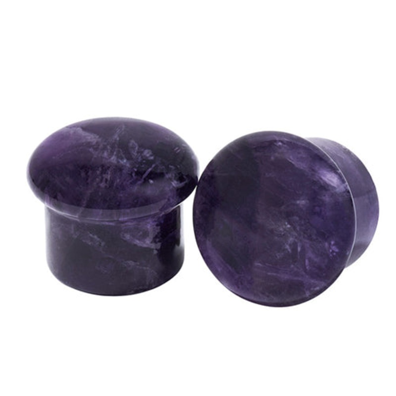 Amethyst Single Flare Plugs by Diablo Organics 1/2 inch (12.5mm) Amethyst Pair