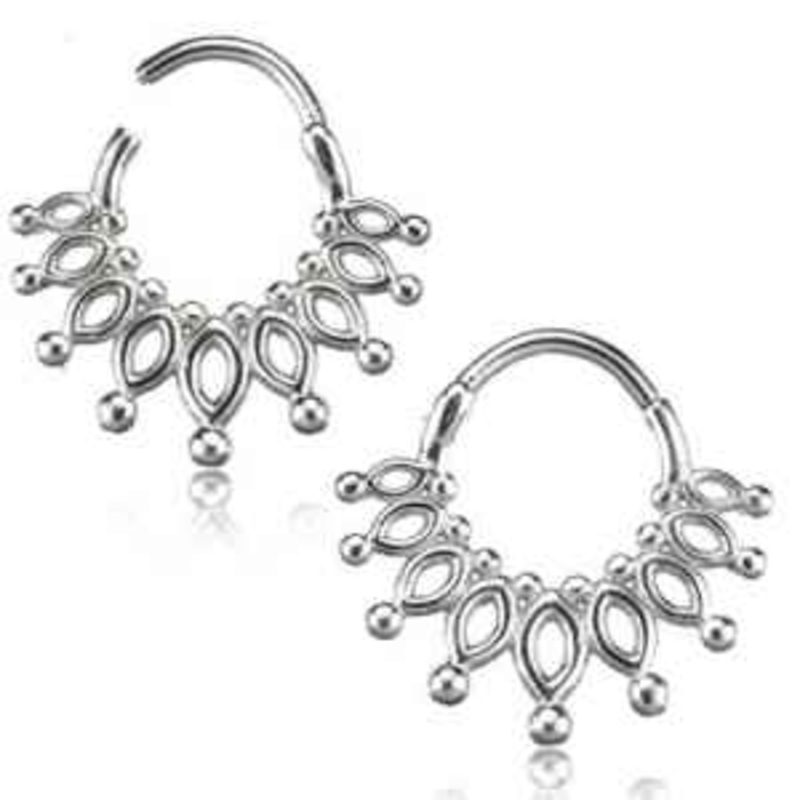 Crown Hinged Segment Ring 16g – 5/16″ diameter (8mm) Stainless Steel