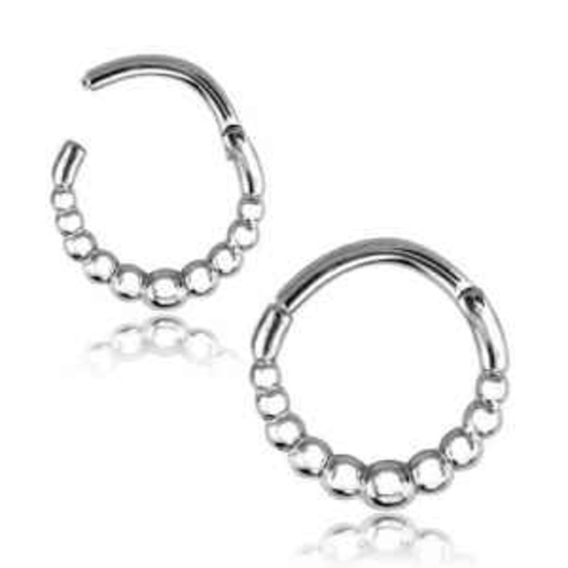 Gradient Beaded Hinged Segment Ring 16g – 5/16″ diameter (8mm) Stainless Steel