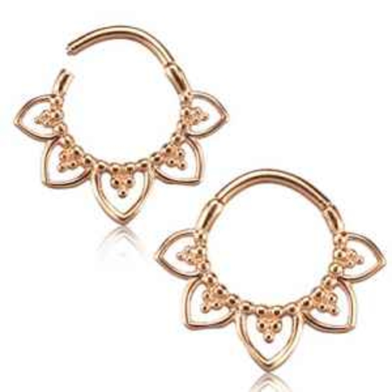 Lotus Hinged Segment Ring 16g – 5/16″ diameter (8mm) Stainless Steel
