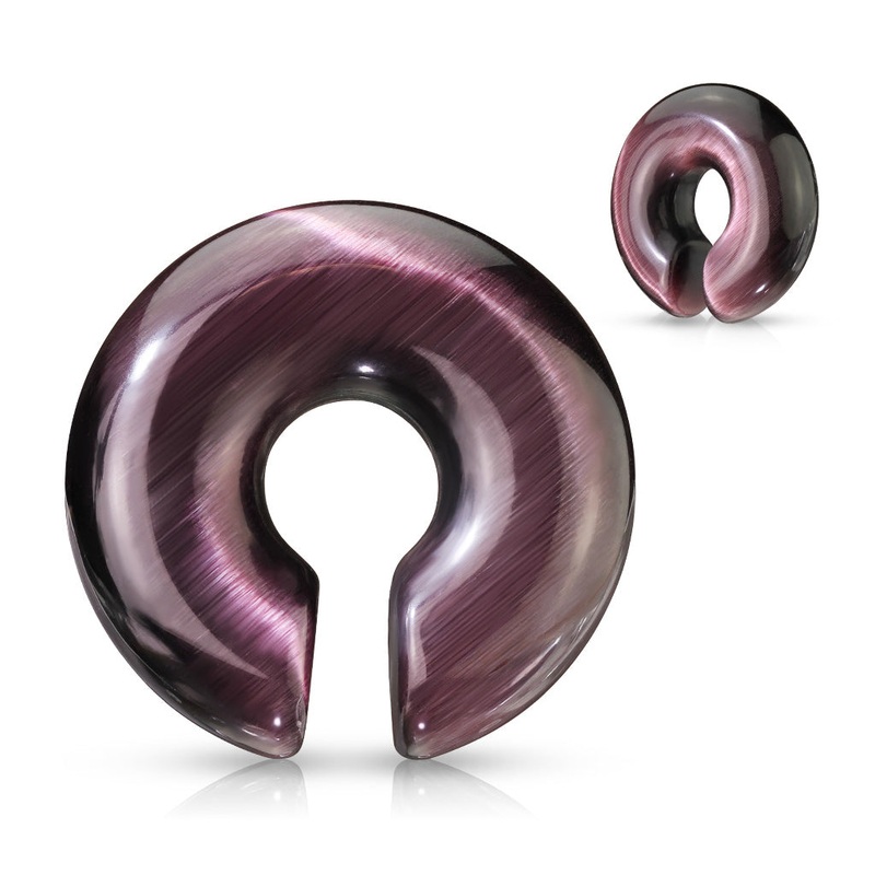 Purple Cat’s Eye Rings 9/16″ (14mm) – 9/16″ interior diameter Purple Cats Eye Pair