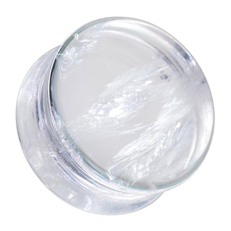 Quartz Crystal Flat Plugs 2 gauge (6mm) Quartz Crystal Pair