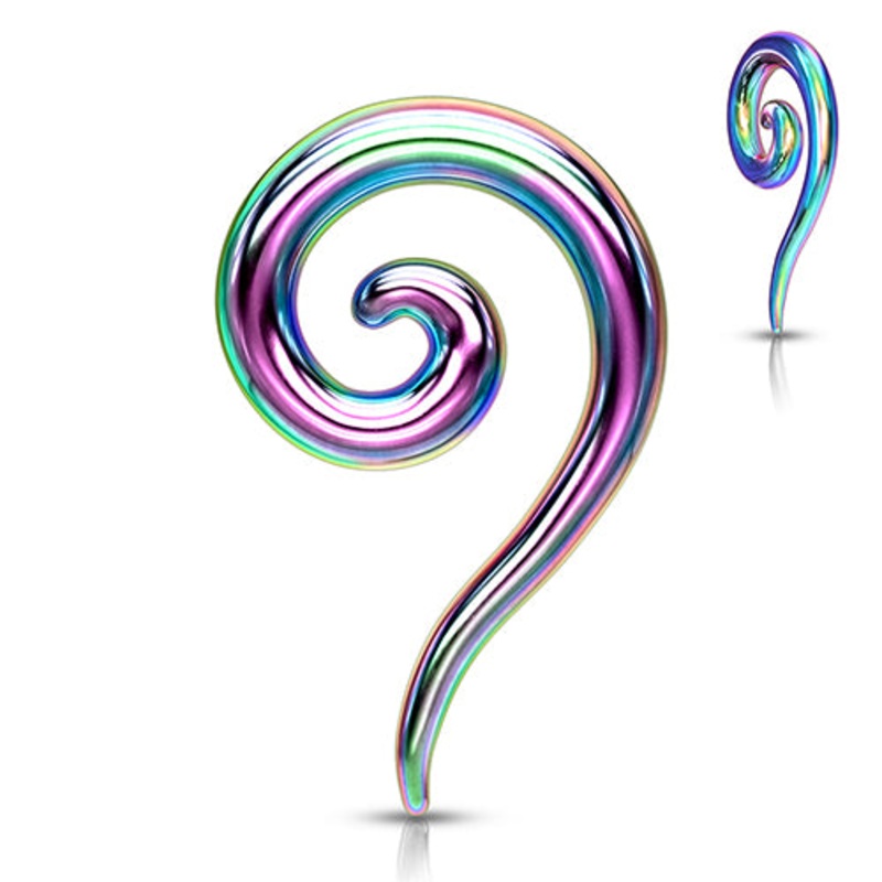 Rainbow Spiral Nines 8 gauge (3mm) Rainbow