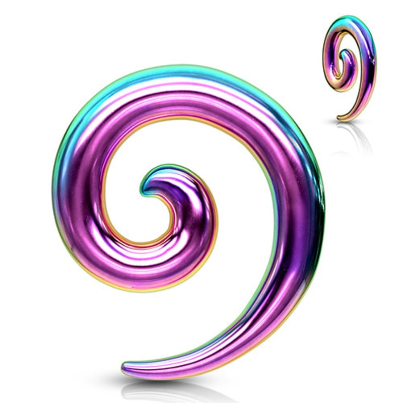 Rainbow Spirals 8 gauge (3mm) Rainbow Pair