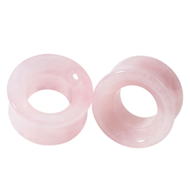 Rose Quartz Tunnels by Diablo Organics 7/16 inch (11mm) Rose Quartz Pair