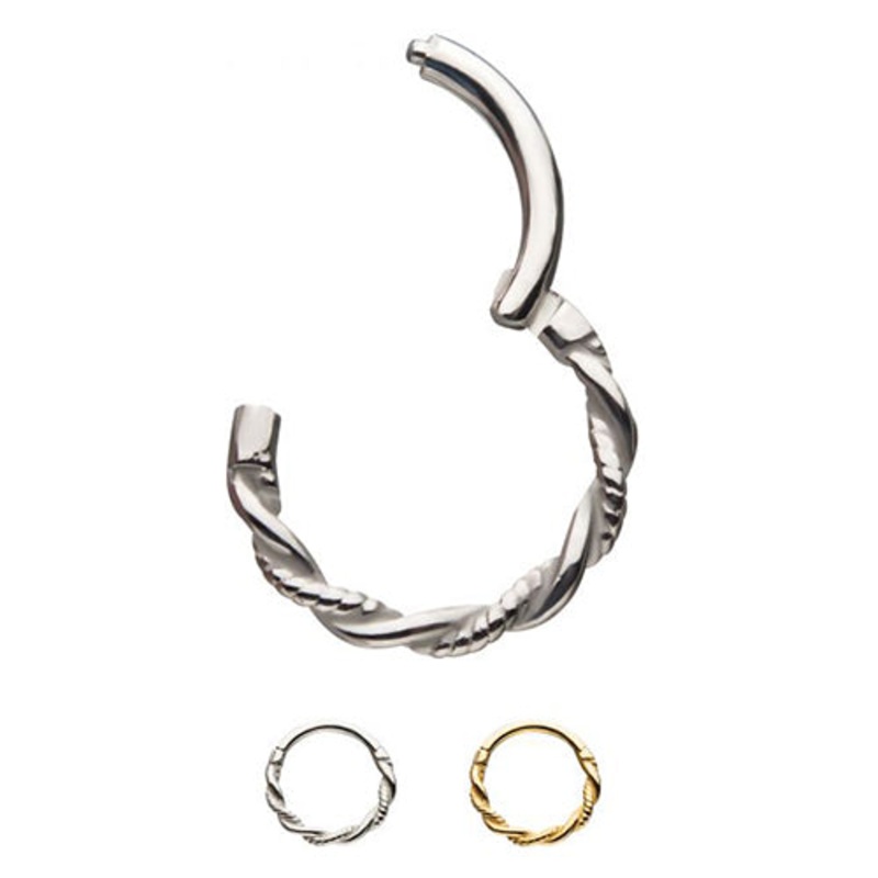 Twisted Hinged Segment Ring 16g – 5/16″ diameter (8mm) Stainless Steel