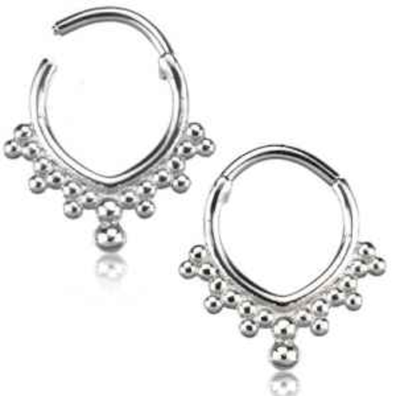 V-Beaded Hinged Segment Ring 16g – 5/16″ diameter (8mm) Stainless Steel
