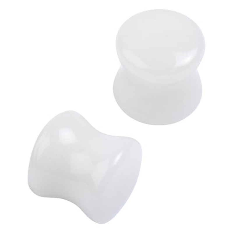 White Jade Convex Plugs 8 gauge (3mm) White Jade
