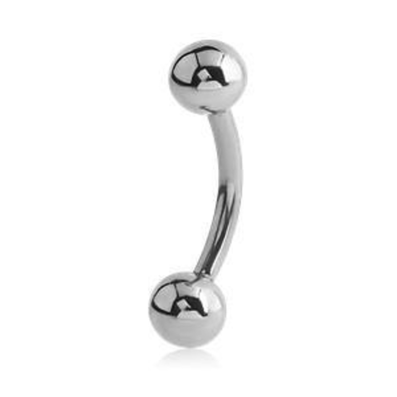 12g Stainless Curved Barbell by Body Circle Designs 12g – 7/16″ long – 3/16″ balls Stainless Steel