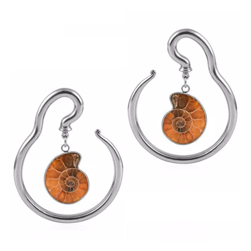 Ammonite Stainless Pear Hangers 6 gauge (4mm) Stainless Steel Pair