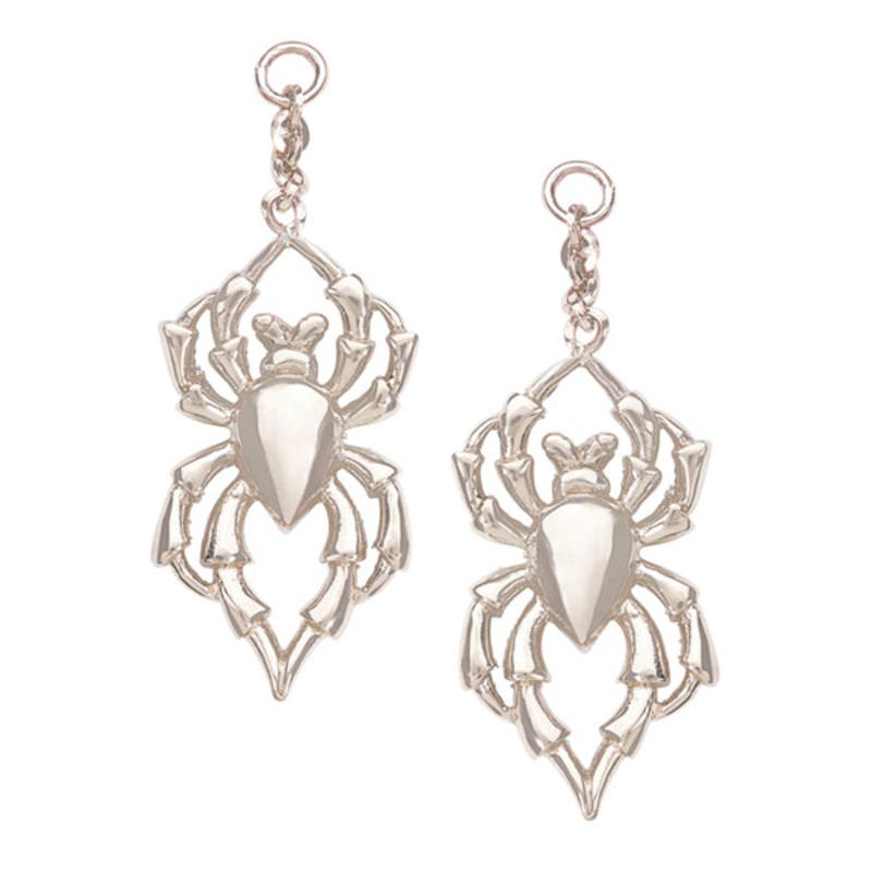 Arachnid White Brass Pendants by Diablo Organics 30mm (Small) White Brass Pair