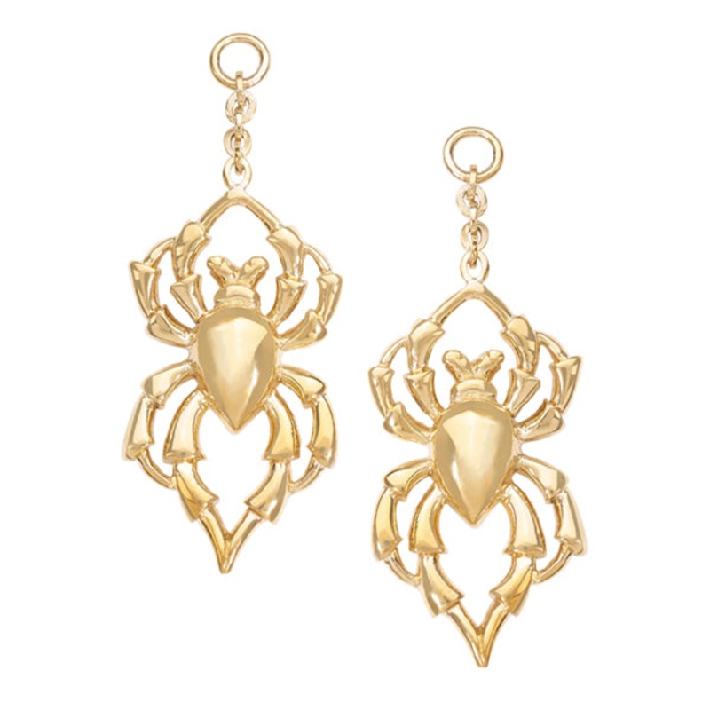 Arachnid Yellow Brass Pendants by Diablo Organics 30mm (Small) Yellow Brass Pair