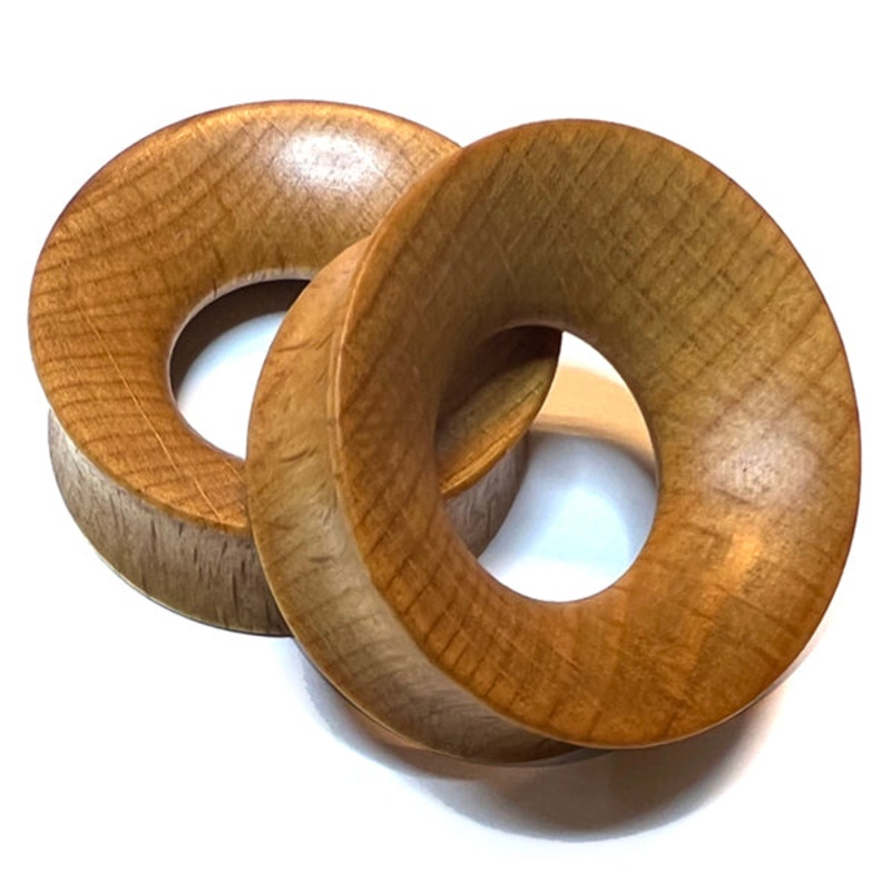 Beech Wood Concave Tunnels 2 gauge (6mm) – 8mm wearable Beech