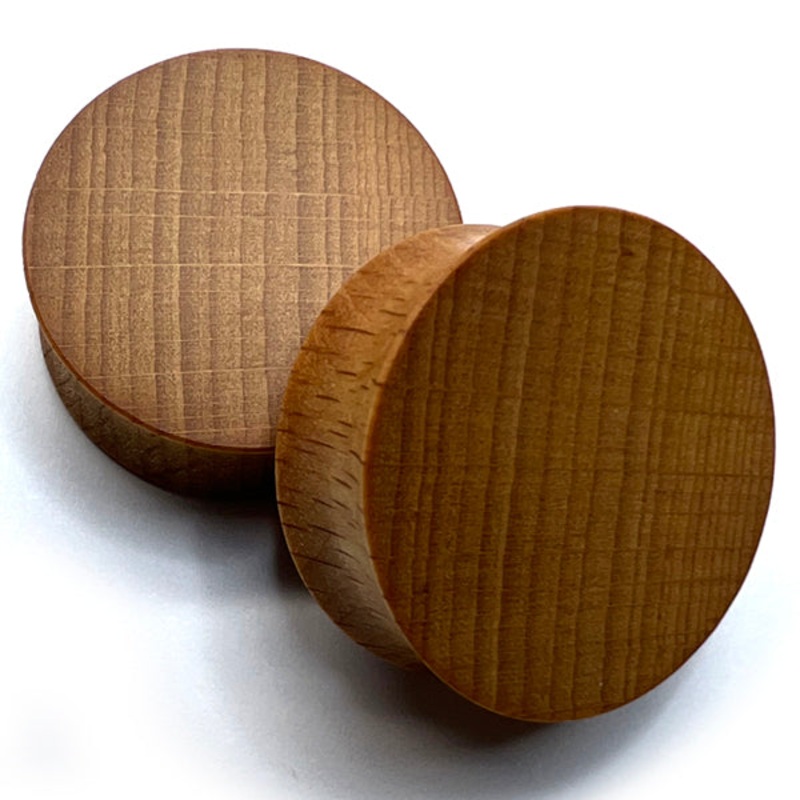 Beech Wood Flat Plugs 00 gauge (10mm) – 8mm wearable Beech