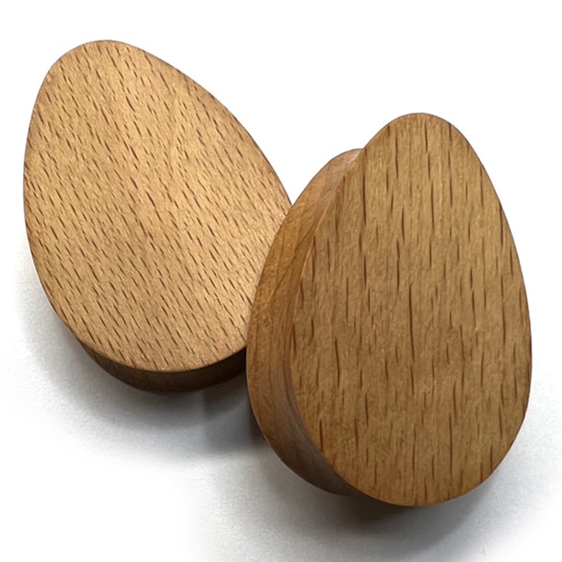 Beech Wood Teardrop Plugs 5/8 inch (16mm) – 8mm wearable Beech