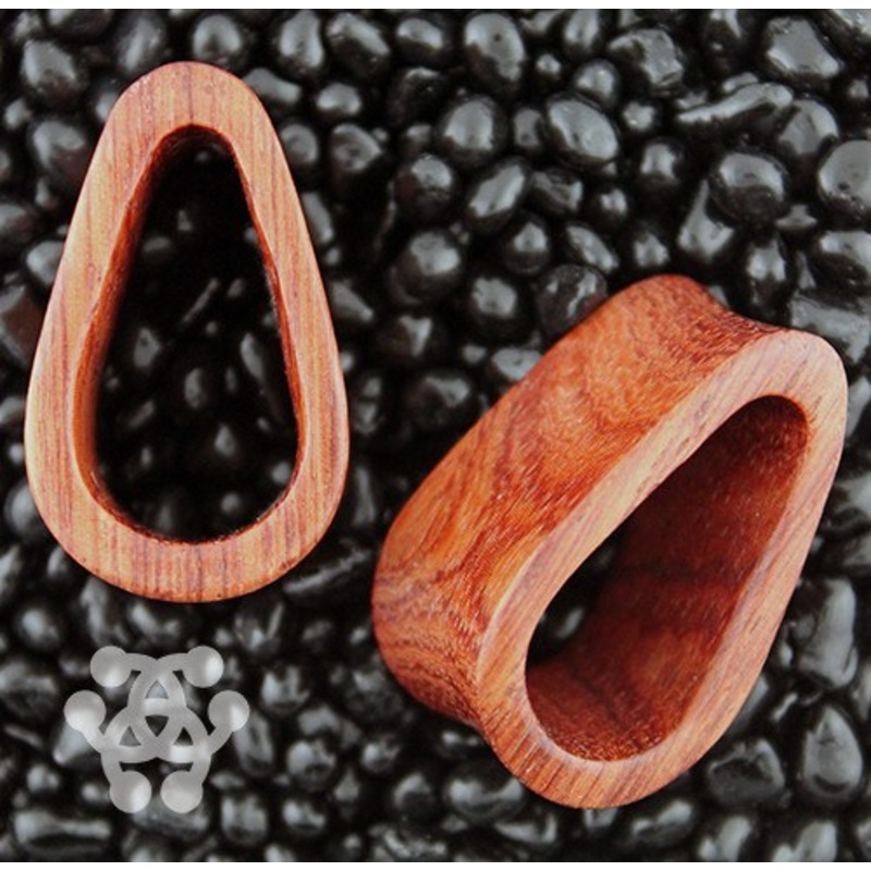 Bloodwood Teardrop Tunnels by Siam Organics 3/4 inch (19mm) Bloodwood Pair