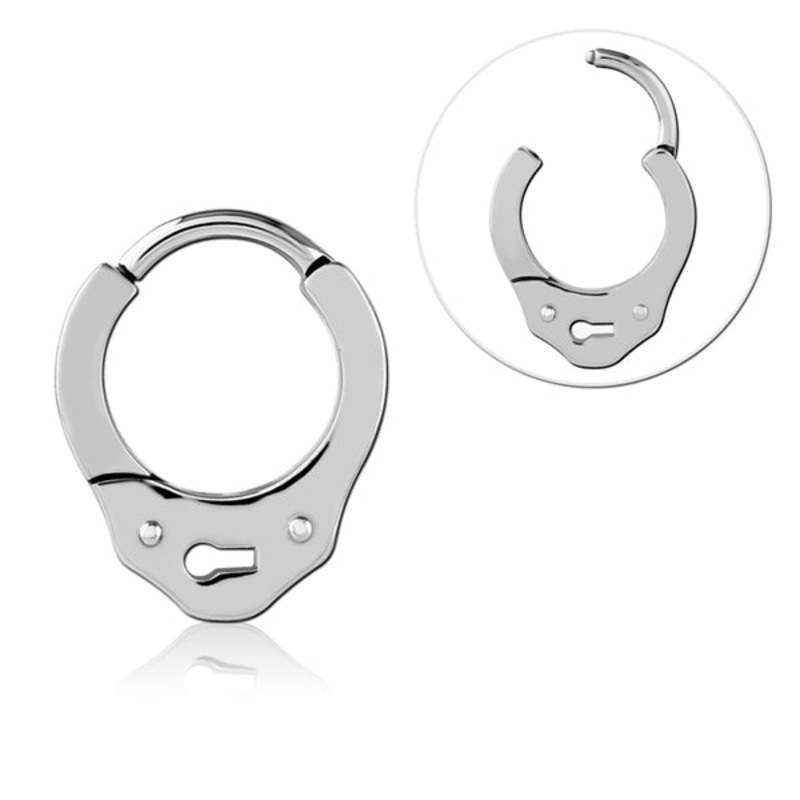 Handcuff Stainless Hinged Ring 16g – 3/8″ diameter (10mm) Stainless Steel