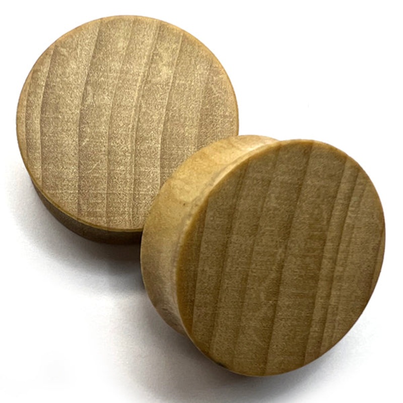 Poplar Wood Flat Plugs 00 gauge (10mm) – 8mm wearable Poplar