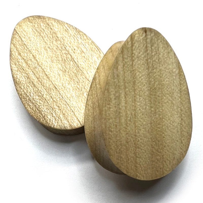 Poplar Wood Teardrop Plugs 5/8 inch (16mm) – 8mm wearable Poplar