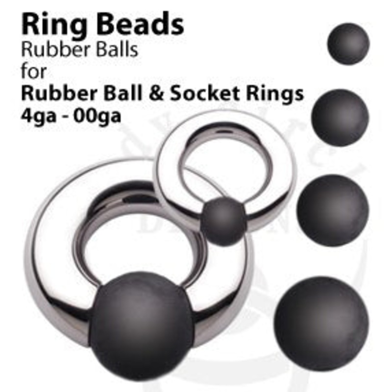 Rubber Replacement Ball by Body Circle Designs 5/16″ diameter Black