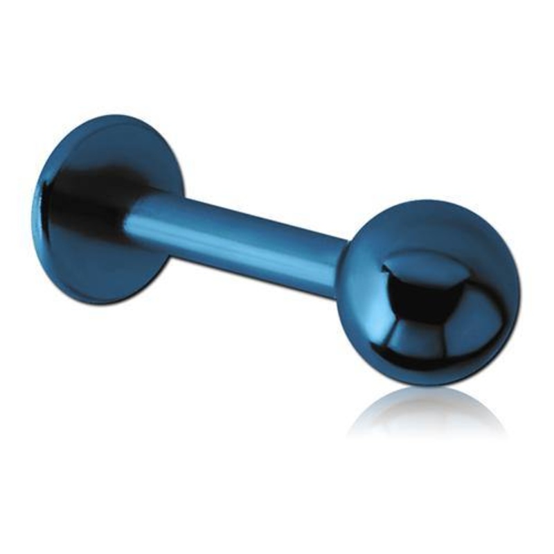 14g PVD Coated Labret 14g – 3/8″ long (10mm) – 4mm ball Blue