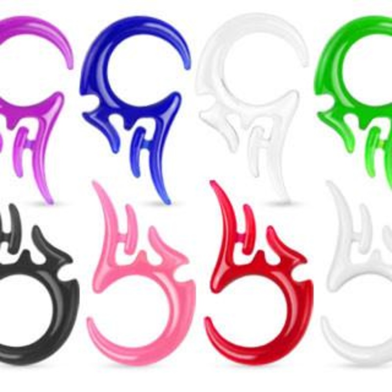 Acrylic Tribal Hangers 2 gauge (6mm) Light Green Pair
