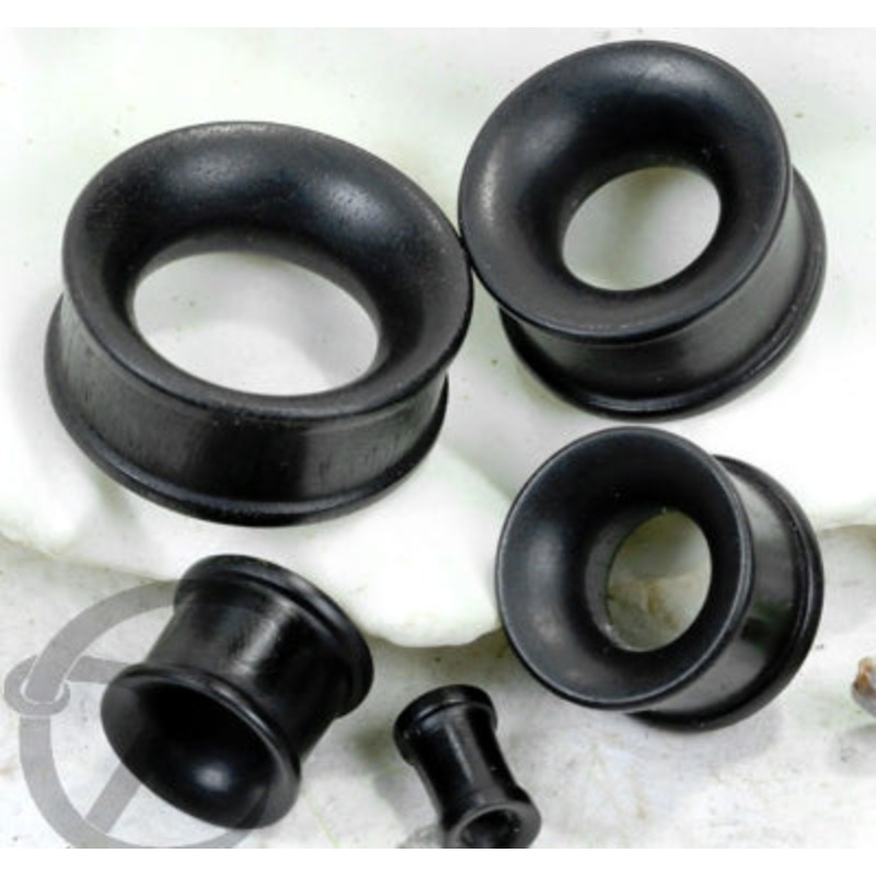 Arang Wood Double Flared Tunnels 2 gauge (6mm) Arang Wood Pair