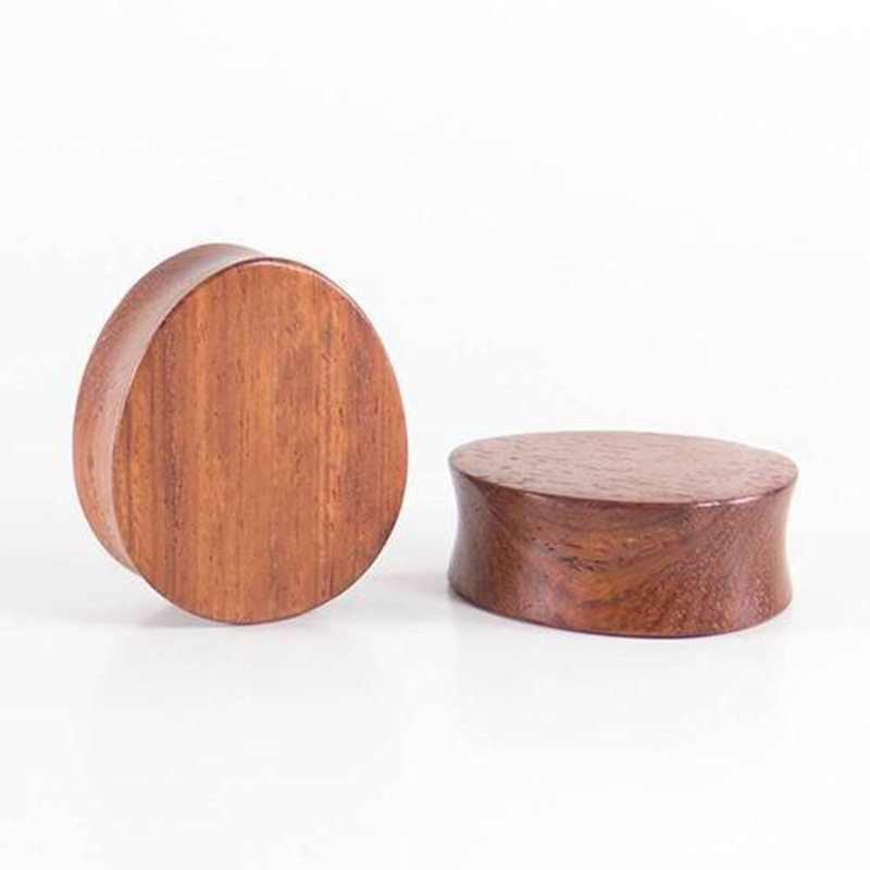 Bloodwood Oval Teardrop Plugs by Siam Organics 5/8 inch (16mm) Bloodwood Pair