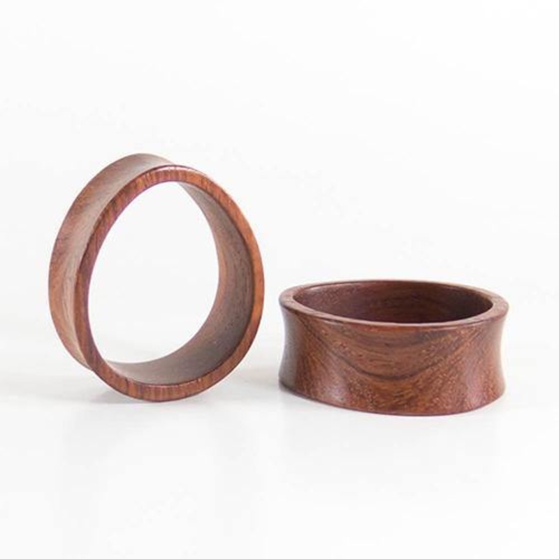 Bloodwood Oval Teardrop Tunnels by Siam Organics 5/8 inch (16mm) Bloodwood Pair
