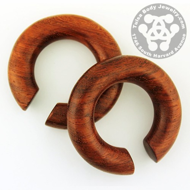 Bloodwood Rings by Siam Organics 0 gauge (8mm) – 1″ diameter Bloodwood Pair
