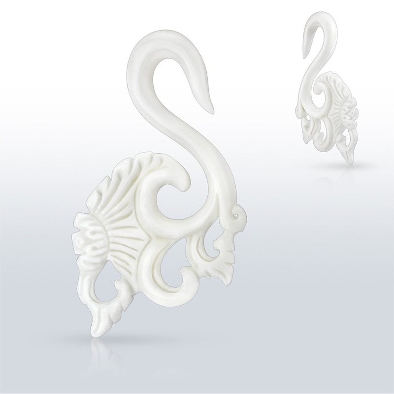 Bone Swan Hooks #3 10 gauge (2.5mm) Bone Pair