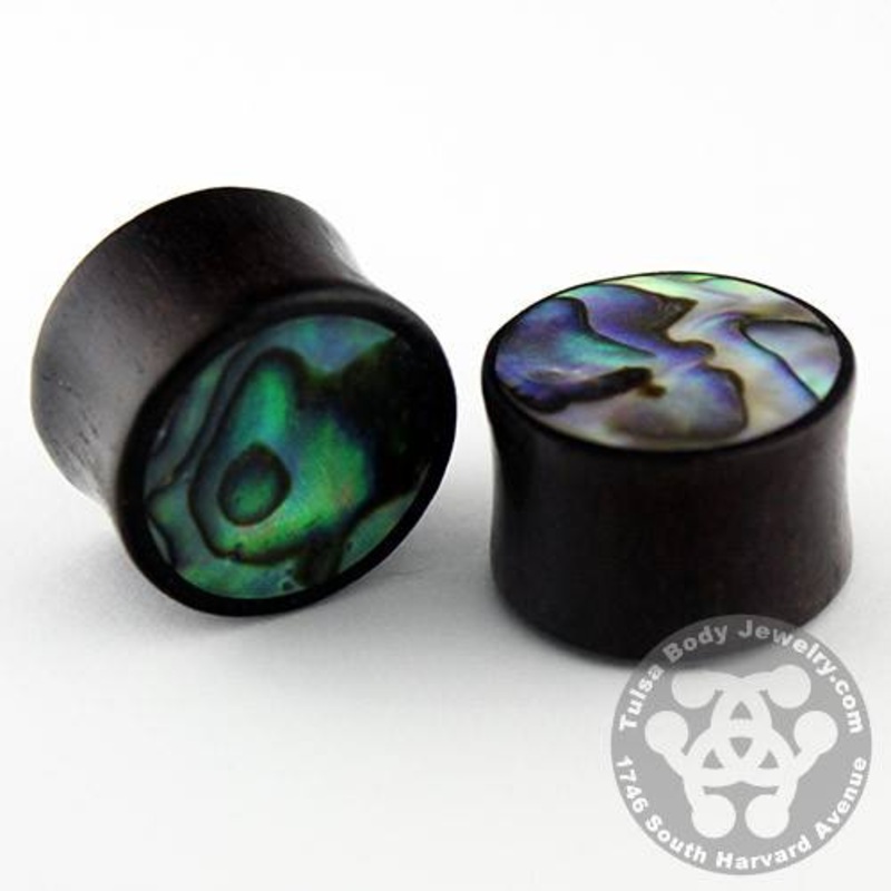 Raintree & Abalone Plugs by Siam Organics 0 gauge (8mm) Raintree Pair