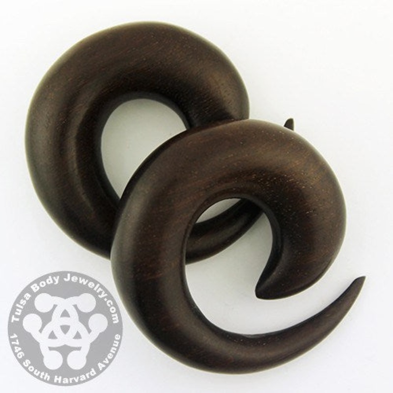 Raintree Spirals by Siam Organics 6 gauge (4mm) Raintree Wood Pair