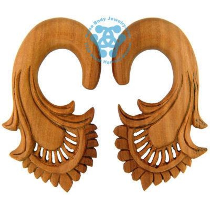 Saba Harp Hangers by Oracle Body Jewelry 0 gauge (8mm) Saba Wood Pair