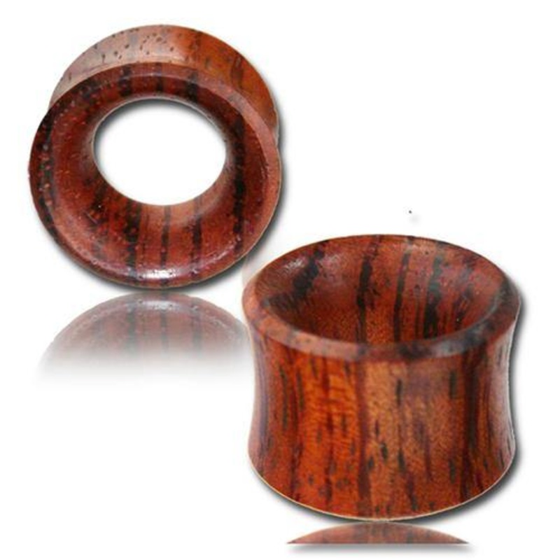 Sappan Wood Double Flared Tunnels 6 gauge (4mm) Sappan Wood Pair