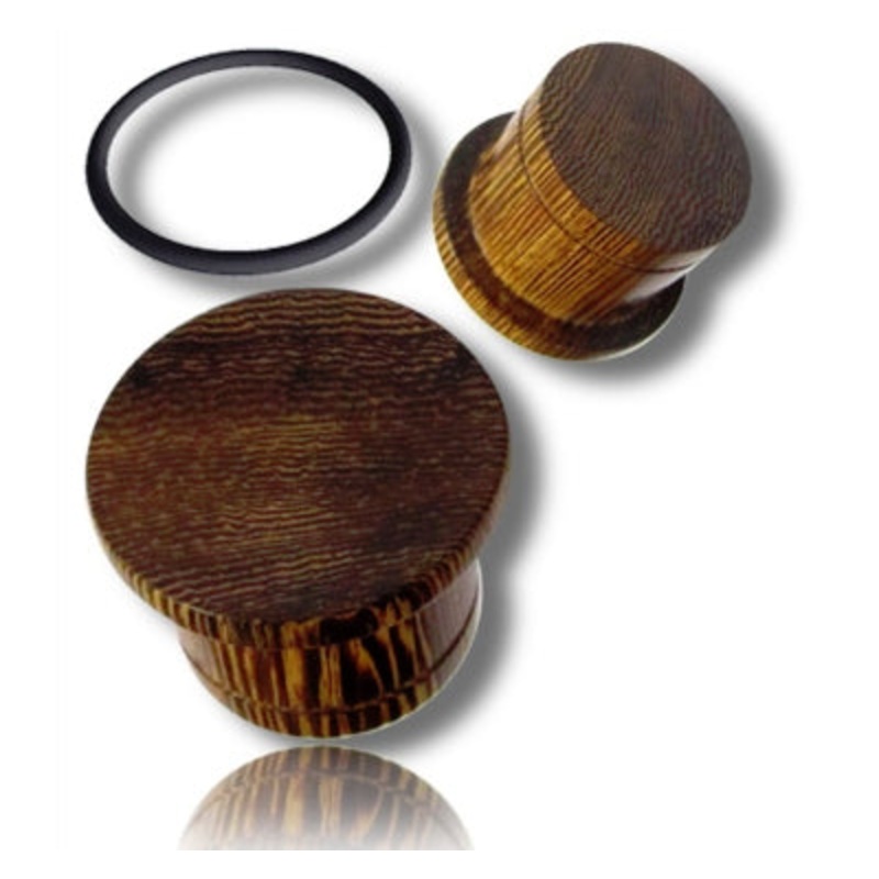 Siamea Wood Single Flared Plugs 6 gauge (4mm) Siamea Wood Pair