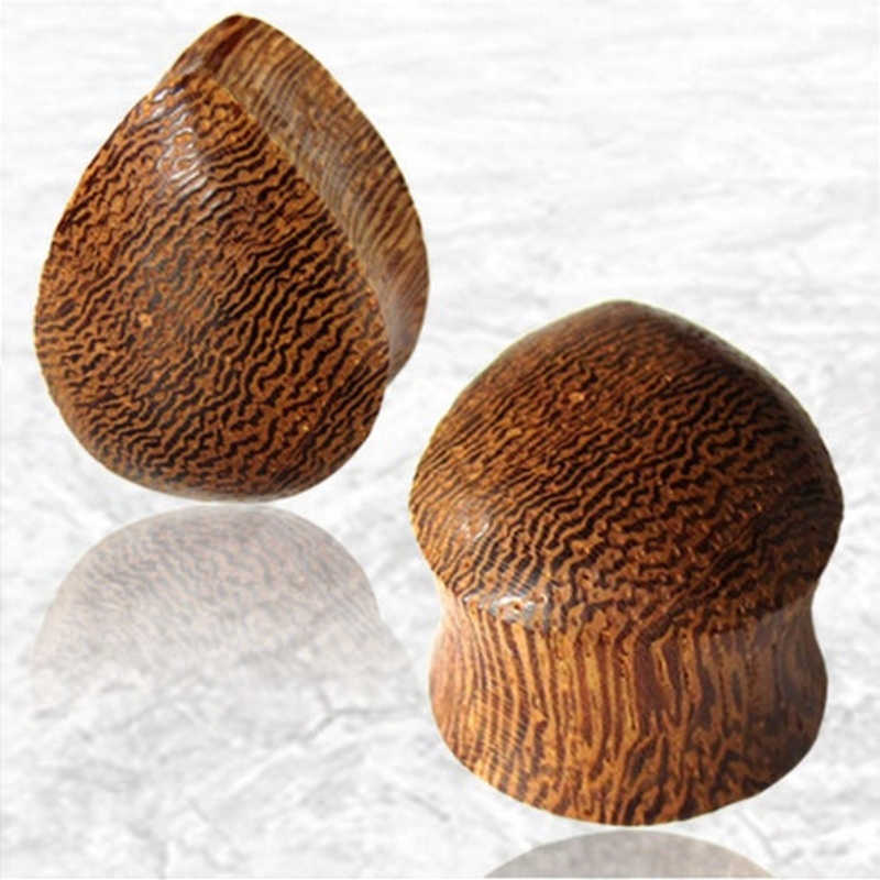 Siamea Wood Teardrop Plugs 3/4 inch (19mm) Siamea Wood Pair